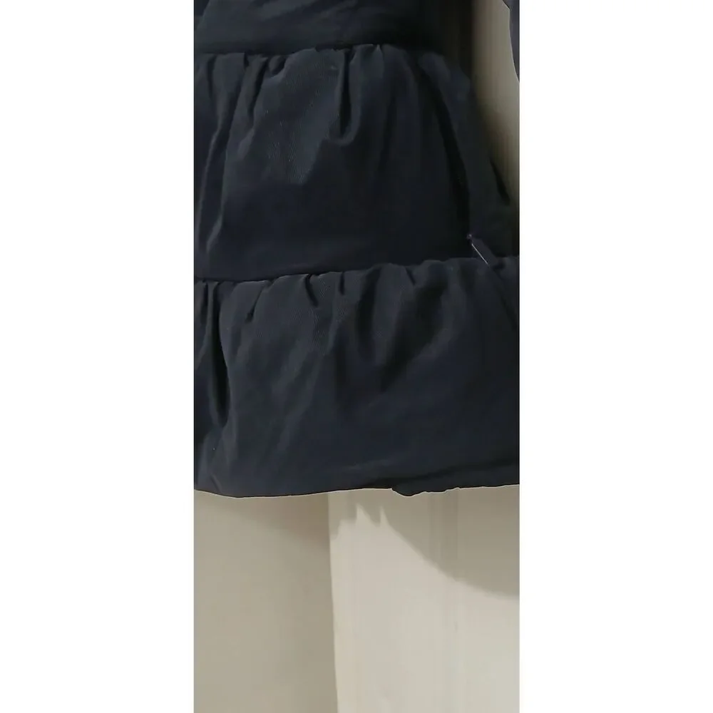Mayoral girls kids size 9 Winter Puffer Jacket Coat navy blue Hoodie